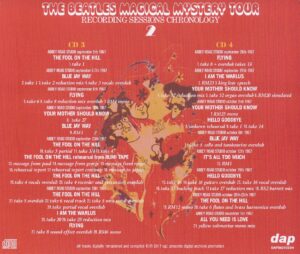 MAGICAL MYSTERY TOUR - RECORDING SESSIONS CHRONOLOGY / 6 CD - Image 4