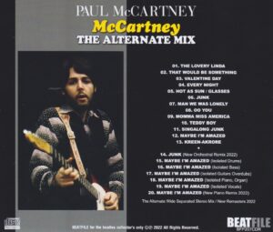 McCARTNEY - THE ALTERNATE MIX / CD - Image 2