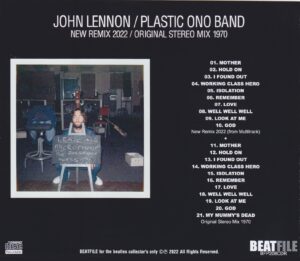 PLASTIC ONO BAND - NEW REMIX 2022 / CD - Image 2